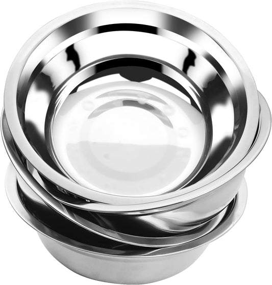Salad Mixing Bowls, Stainless Steel Serving Bowl for Kitchen Baking Serving Cooking Food Prep Storage, Set of 6