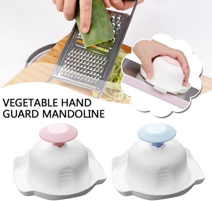Blue Food Safety Holder for Mandolin Slicer or Grater, Finger Anti-Cut Protectors for Vegetable Grater, Food Slicer Cutter Finger Guard for Mandoline Cutting, Mandolines