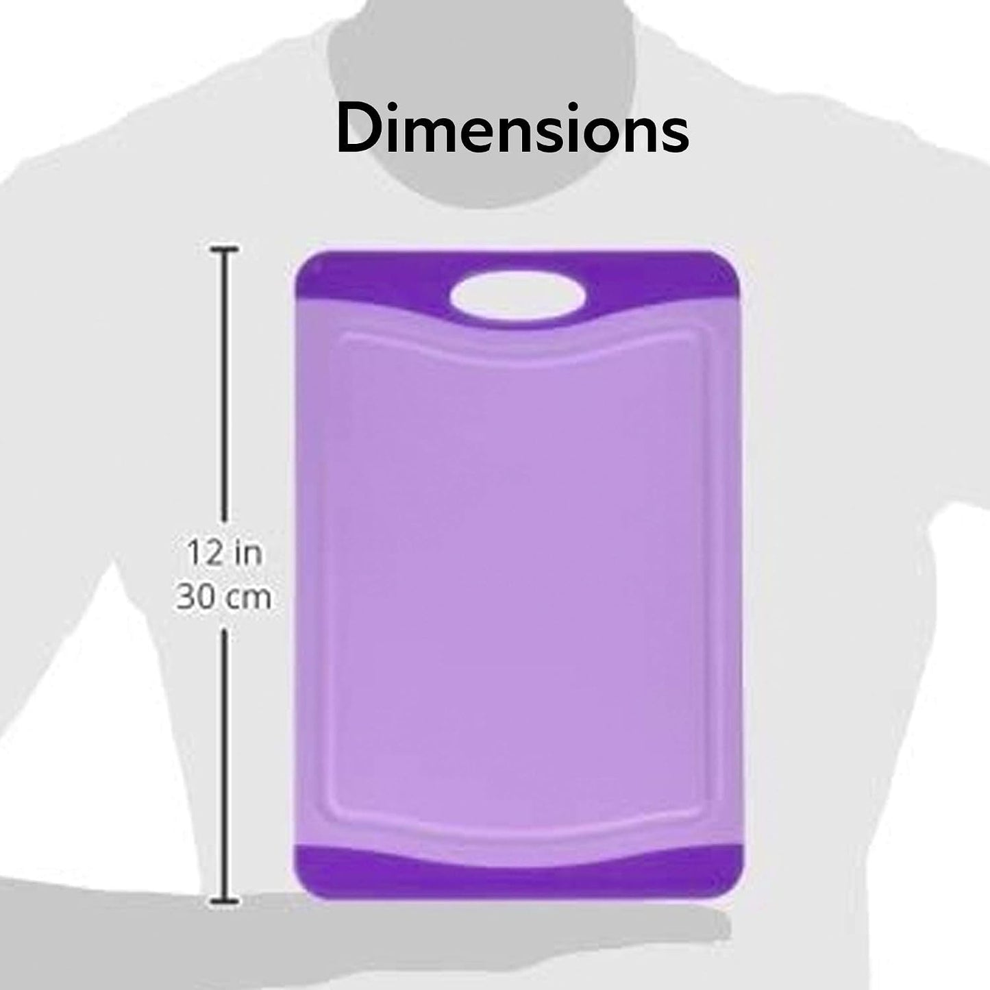 Neoflam 2 Piece Plastic Cutting Board Set, Microban Protection, Stain & Odor Free, Extra Large, BPA Free, Juice Groove, Non Slip, Dishwasher Safe, Easy Grip Handle, White Green