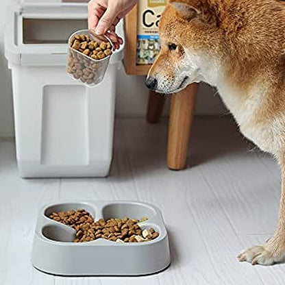 RUIAN Dog Food Storage Container Airtight Dry Cat Food Bin with Measuring Cup and Handle, Holds About 10-20 lb Depending on Kibble Size, BPA Free Pet Food Storage Container(Grey&Pink, 2Pcs)