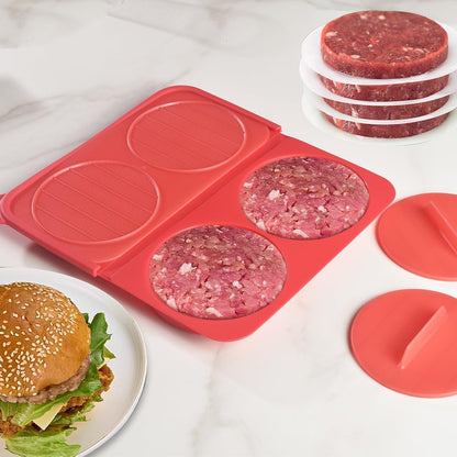 ionEgg Silicone Burger Press, Patty Freezer Container, BPA-Free, Non-Stick, for Grilling, BBQ and Meal Prep, Set of 2