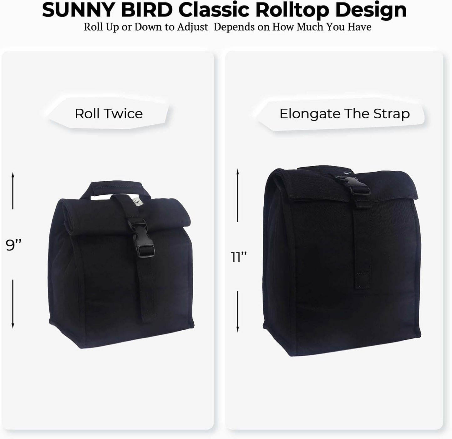 SUNNY BIRD Insulated Lunch Bag Pink Lunch Box Small Cooler Bag for Women, Girls, Adults and Teens (Pink)