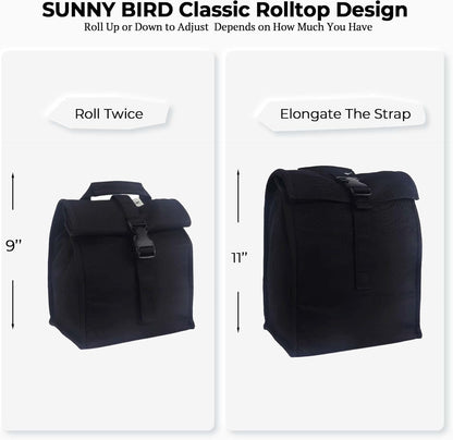 SUNNY BIRD Insulated Lunch Bag Pink Lunch Box Small Cooler Bag for Women, Girls, Adults and Teens (Pink)