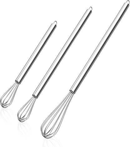 NileHome 3-Pack Stainless Steel Whisk Set, Kitchen Utensils for Cooking