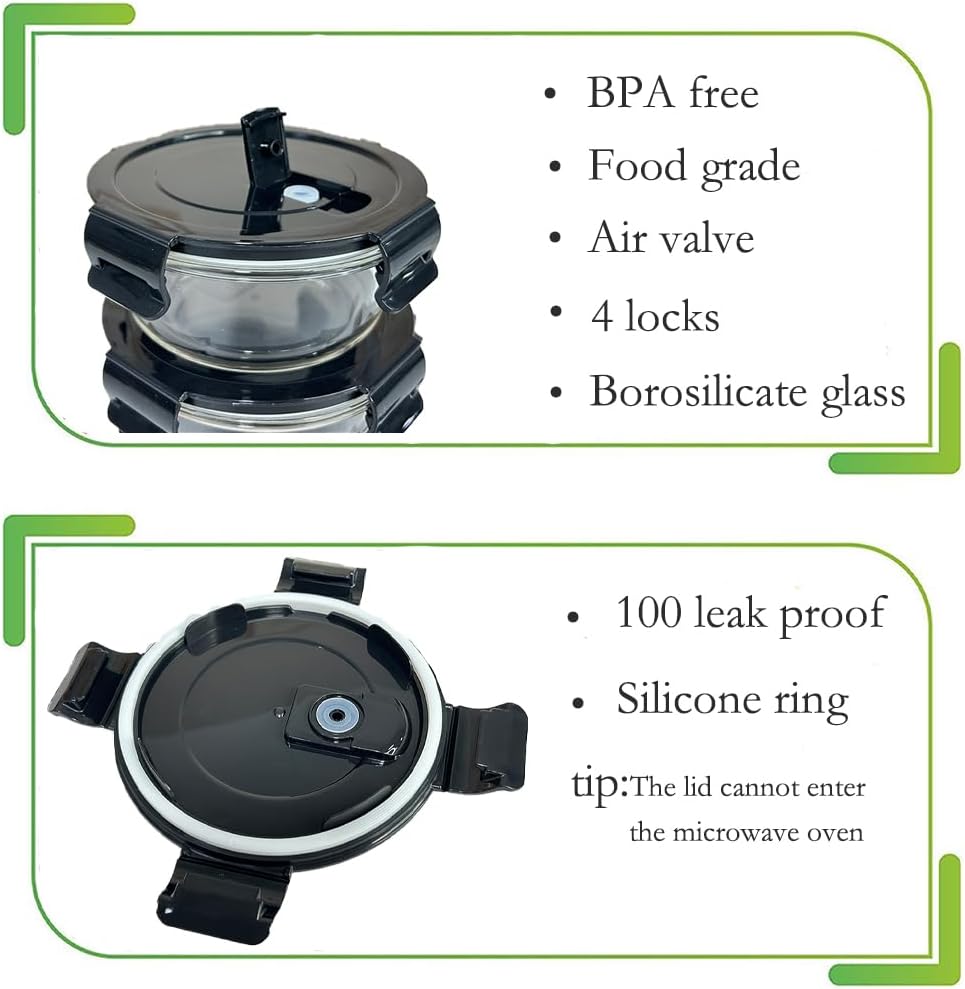 16oz Square Glass Food Storage Containers With Lids, 2 Cup Square Glass Food Containers With Lids, BPA free Small Meal Prep Bowls for leftovers, Dishwasher, Freezer Safe (8Pack)