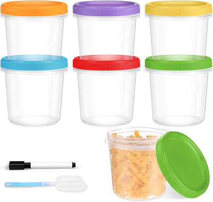 10 oz Plastic Containers with Lids, 12 Pack Stackable Small Freezer Container, Reusable Clear Food Storage Meal Prep Containers for Snack Fruit, Microwave & Dishwasher Safe