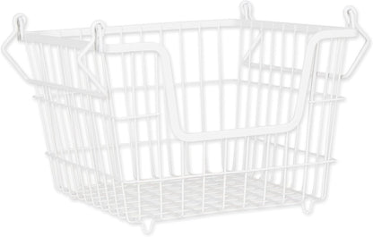 DII Metal Wire Mesh Stackable Utility Storage Bin, Small Round, 12x12x10", Bronze