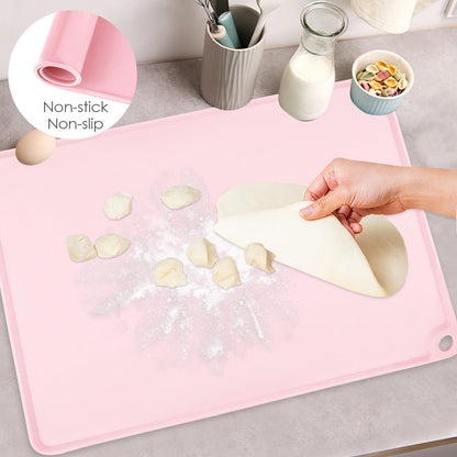Extra Large Silicone Mat, 31.5x23.6 Inch Heat Resistant Mat for Kitchen Counter, Non Stick Silicone Baking Mat for Dough and Pastry, Thick Silicone placement Countertop Protector, Black countertop mat