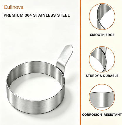 Stainless Steel Egg Rings 4 Pack with Uncoated Finish 3.5"