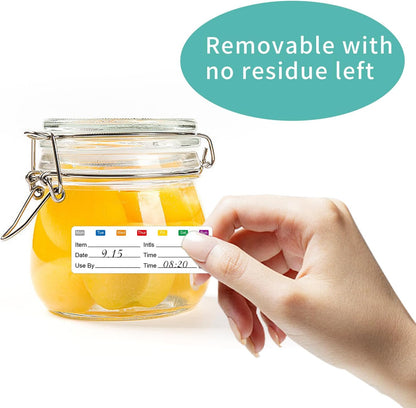 Removable Freezer Labels Stickers, 1 x 3 Inch Blank Removable Freezer Labels Food Storage Stickers, Date Label Waterproof Oil Resistant Easy Clean No Residue- 250 Sheets