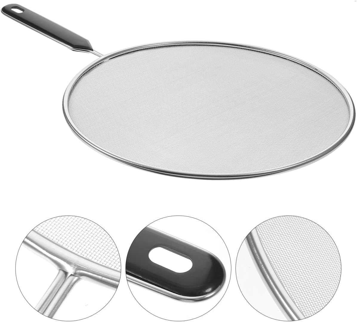 Unomor Oilproof Mesh Lid 15.75 Inch Splatter Screen for Frying Pan Grease Splash Guard Heat Resistant Pan Cover Kitchen Cooking Tool