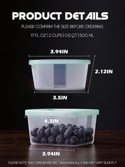 LivLab Mker 20 PCS Food Storage Containers with Lids - Reusable Meal Prep Containers Bpa-Free Freezer Lunch Boxes for Leftovers, Snack, Fruits, Salad - 10Sets | 20 fl oz | 2.5 Cups