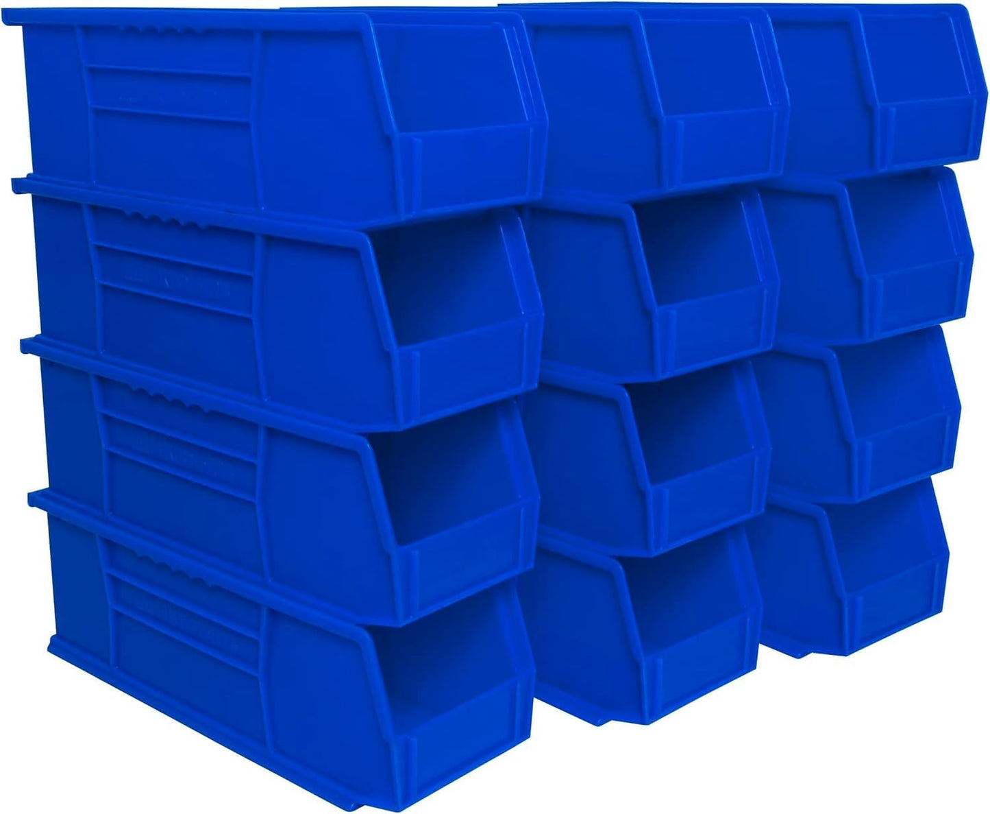 Akro-Mils 30234 AkroBins Plastic Storage Bins, Space-Saving Stackable Bins for Garage, Pantry, Craft Organization, 15" x 5" x 5", Clear, 12-Pack