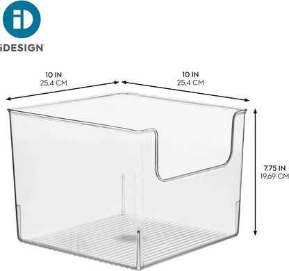 iDesign Open-Front Storage Bin, Clear | Kitchen, Pantry, Bathroom, Home Office, Made in USA
