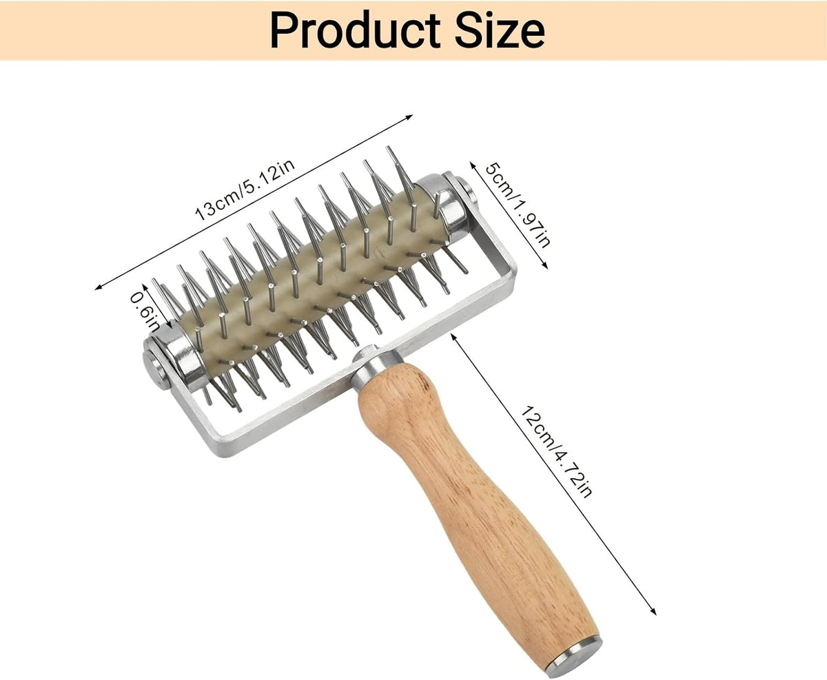 Pizza Dough Docker with Stainless Steel Spikes for Pizza Cookie Pie Bread
