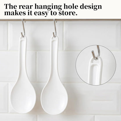 3Pcs Plastic Rice Spoon Paddle White Non Stick Hanging Rice Spatula