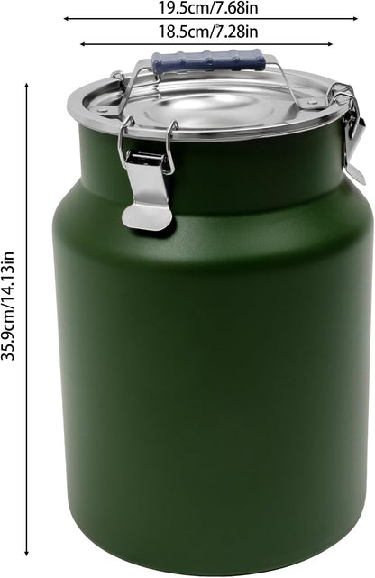 Sealed Rice Storage Container, 12L/3gal Stainless Steel Kitchen Food Storage Bin with Lids Locking Clamp, Airtight Canisters Container for Flour Rice Cereal Grain Coffee Bean (Red)