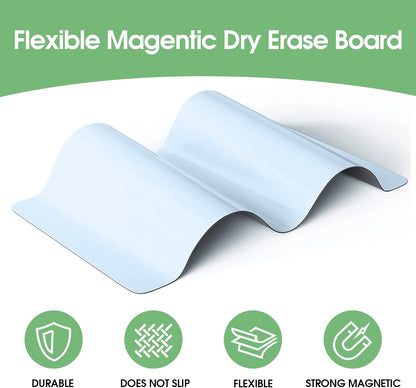 MaxGear 5 Pack Magnetic Whiteboard Sheets for Fridge, 12"x 8" Small Refrigerator Dry Erase Board for Kitchen Organizer and Planner, Smooth and Reusable, Includes 5 Markers, 5 Magnets and 1 Eraser