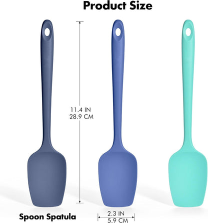 Silicone Spoonula Set, 600ºF Heat Resistant, 3Pcs, Multicolor 3