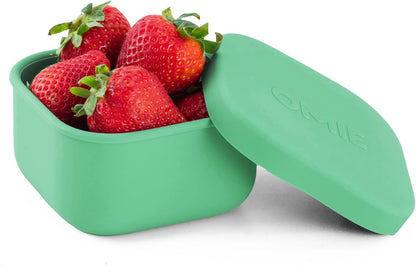 OmieBox Silicone Leakproof Snack Containers To Go, Food Storage Containers with Lid, School Lunch Bento Container - BPA Free, Airtight, Dishwasher and Freezer Safe, Oven Safe - 9.4 ounces (Pink)