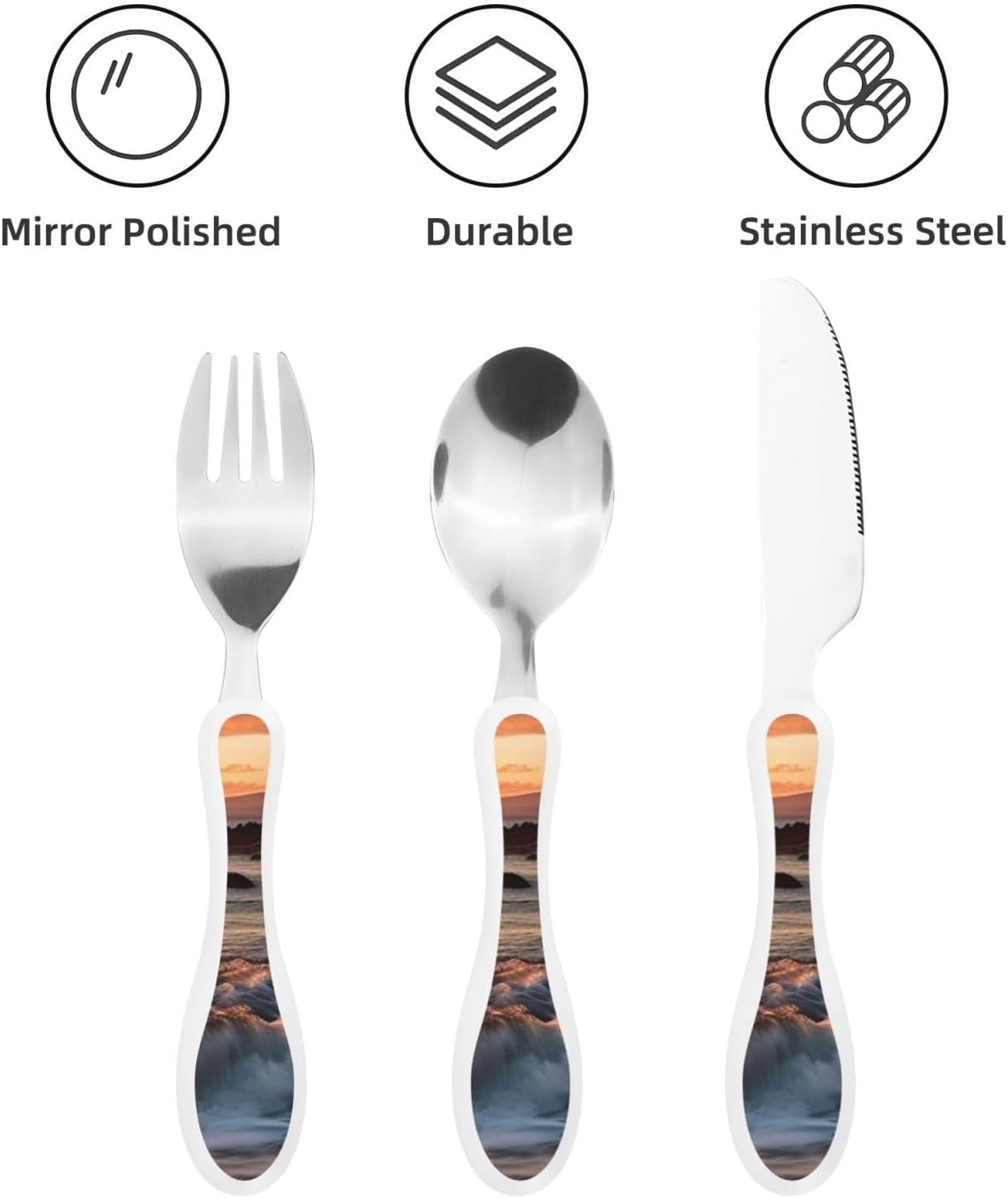 3-Piece Kids Silverware Set With Storage Case, Stainless Steel Reusable Children Safe Knife Spoon Fork Set Ballroom Dance Children Flatware Set For Kids Lunch Box