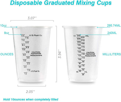 8oz Graduated Clear Plastic Measuring Cups