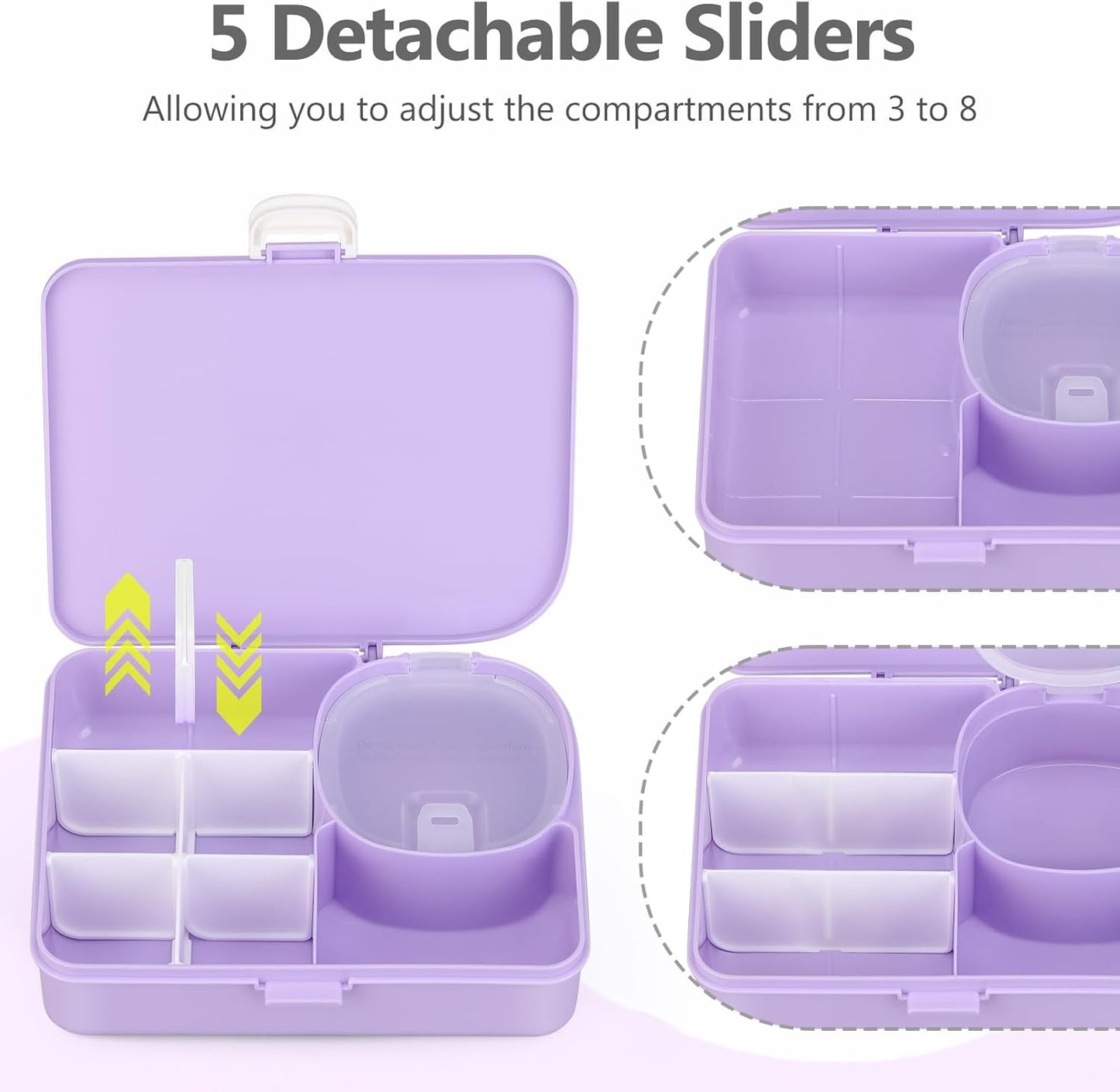 JOOPETALK Kids Snackle Lunch Box with Leak-Proof Snack Container, 8 Compartments with Detachable Dividers, BPA-Free, Dishwasher Safe – Bento Box for School & Travel(Blue)