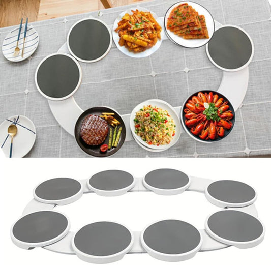 LEBHAR Portable Table Meal Rotating Tray (4 Plates)
