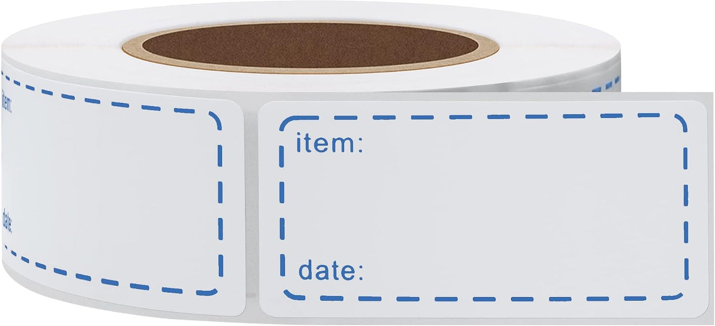 500pcs 1x2 Inch Removable Shelf Life Labels for Food Rotation Use by Food Preparation Stickers Expiration Prep Date Total 500 Labels Per Roll (Black)