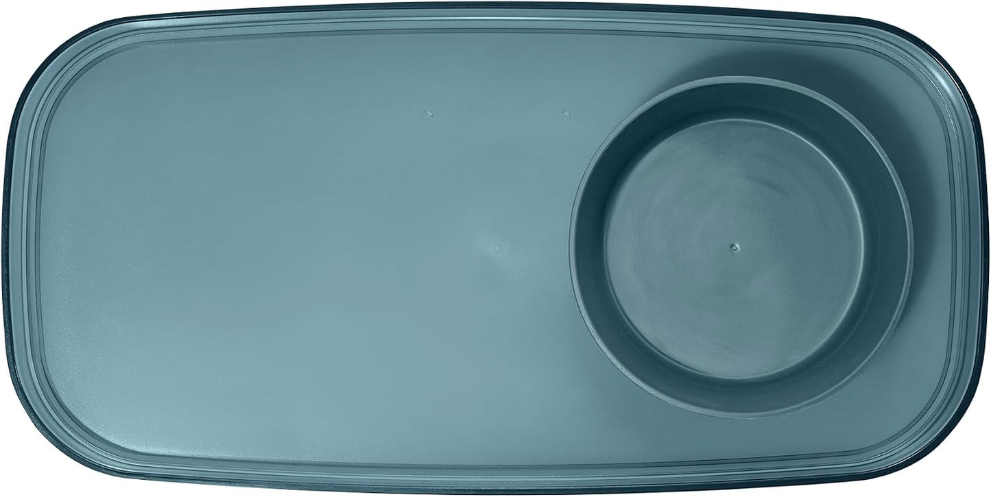 madesmart dipware Small Serving Plate, Stackable & Removable Dip Bowl for Salsa, Queso, Salad, Olives, Dishwasher & Microwave Safe, Multipurpose Plate & Bowl, Blue