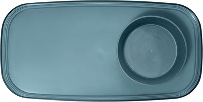 madesmart dipware Small Serving Plate, Stackable & Removable Dip Bowl for Salsa, Queso, Salad, Olives, Dishwasher & Microwave Safe, Multipurpose Plate & Bowl, Blue