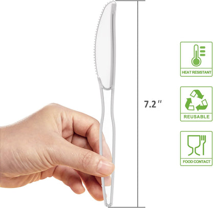 POSATE Clear Knives, Heavy-Duty Crystal (100 Knives)