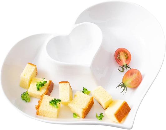 Porcelain Chip and Dip Serving Set,Perfect for Chips and Dip, Veggies, Candy, White