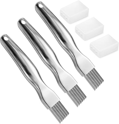3 Pcs Green Onion Slicer, Stainless Steel Multi Blade Set