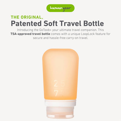 humangear GoToob+ (XL) | Refillable Silicone Travel Bottle | Locking Lid | Food-Safe Material | Blue, XL (6 fl.oz.; 177ml)