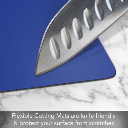 Cut N’ Funnel Blue Caraco 2 Pack Thick Multicolor Plastic Cutting Board Mats Made in the USA BPA & PVC Free Plastic