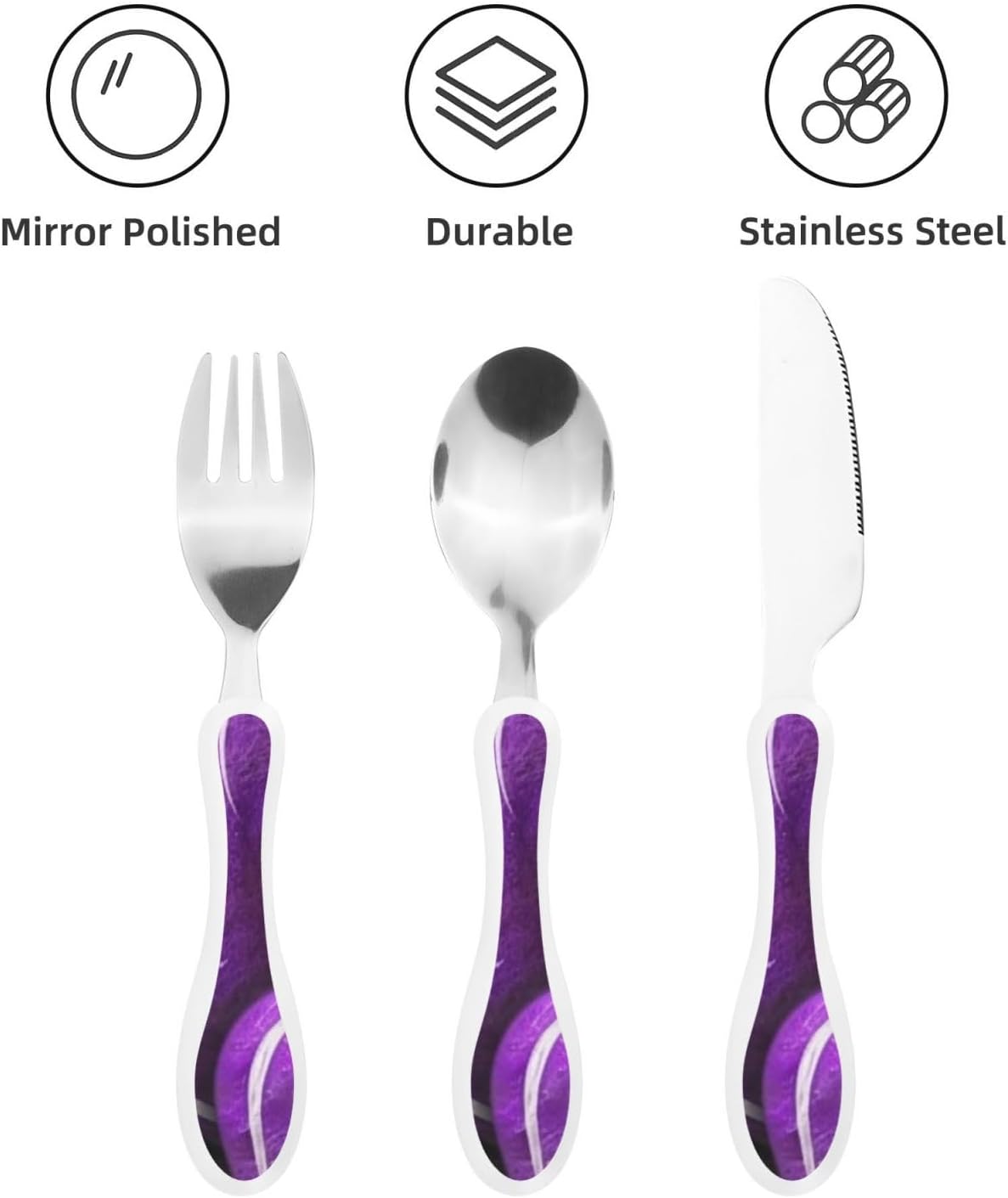 3-Piece Kids Silverware Set With Storage Case, Stainless Steel Reusable Children Safe Knife Spoon Fork Set Grim Reaper Children Flatware Set For Kids Lunch Box