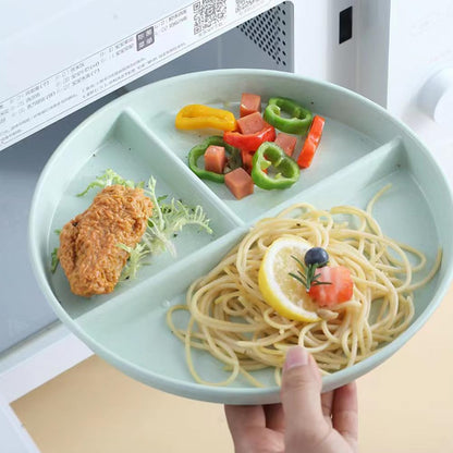 LRUUIDDE (5 Pack) Portion Control Plate for Balanced Eating, 9" Unbreakable Divided Plates,3 Compartment Plates, Reusable Plastic Plates, BPA Free for Adults
