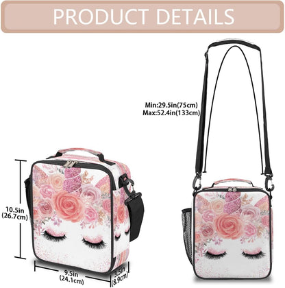 cfpolar Skull Skateboard Lunch Box for Boys Girls, Insulated Lunch Bags for Kids Reusable Mini Cooler Lunch Tote Lunchbox Thermal Meal Tote Kit with Shoulder Strap for Work School Picnic