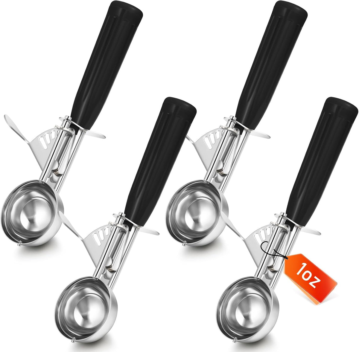 Reallnaive Ice Cream Scooper with Trigger, 4 oz, Gray