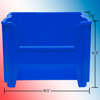 Akro-Mils 13018 Stak-N-Store Stackable Storage Bins, Heavy Duty Garage Storage Containers, Open Front Plastic Organizer for Tools, Shelves, Closet Organizer, 17-1/2" x 16-1/2" x 12-1/2", Clear, 2-Pack