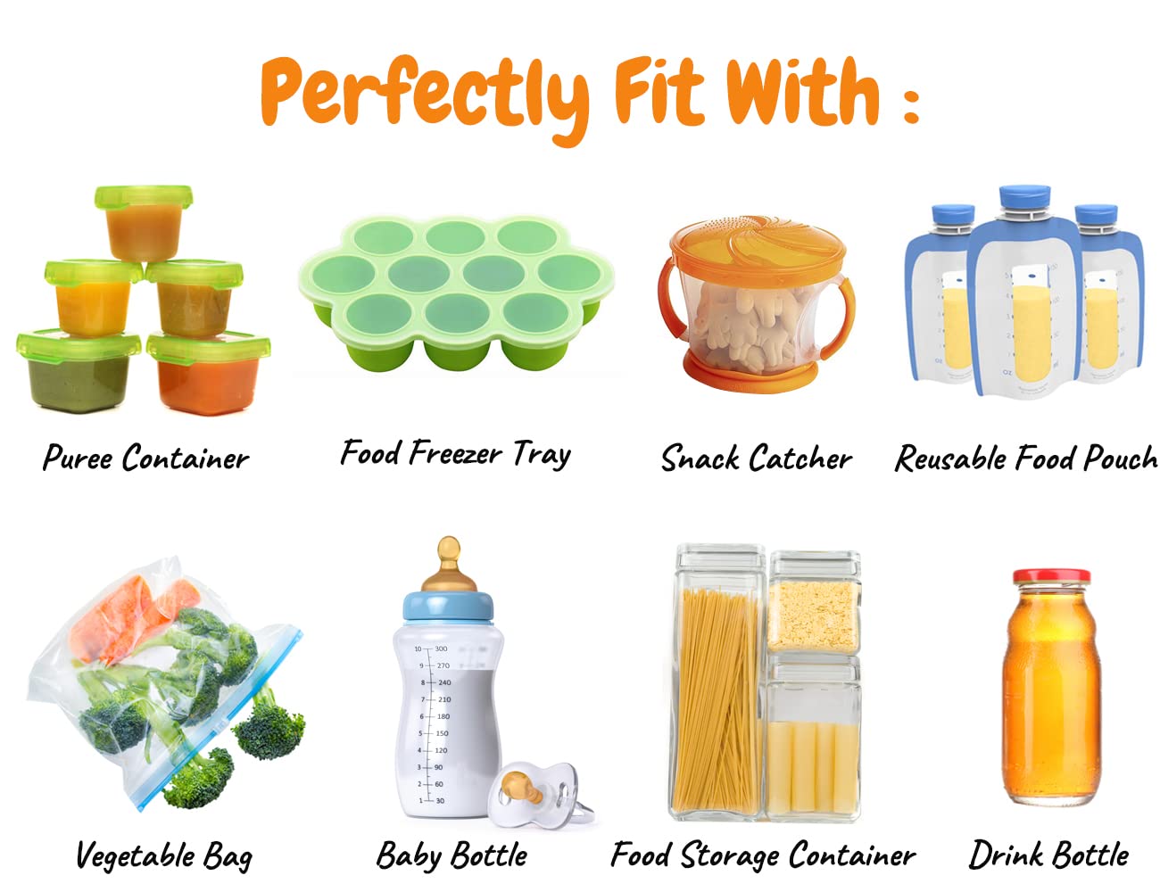 Baby Food Labels, Removable Write-On Daycare Date Labels for OXO Tot Baby Food Storage Containers, Trays, Jars, Freezer & Dishwasher Friendly, for Infants & Babies