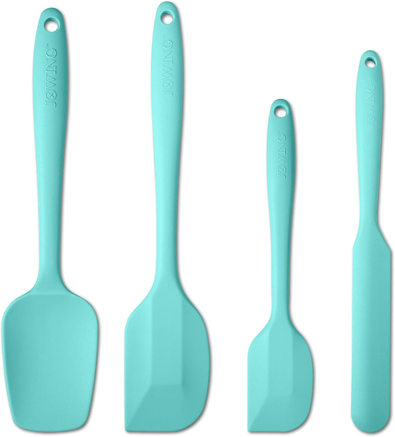 4 Piece Silicone Spatula Set, Flexible Heat Resistant Non-scratch Baking Cooking Rubber Spatulas with Stainless Steel Core, Black