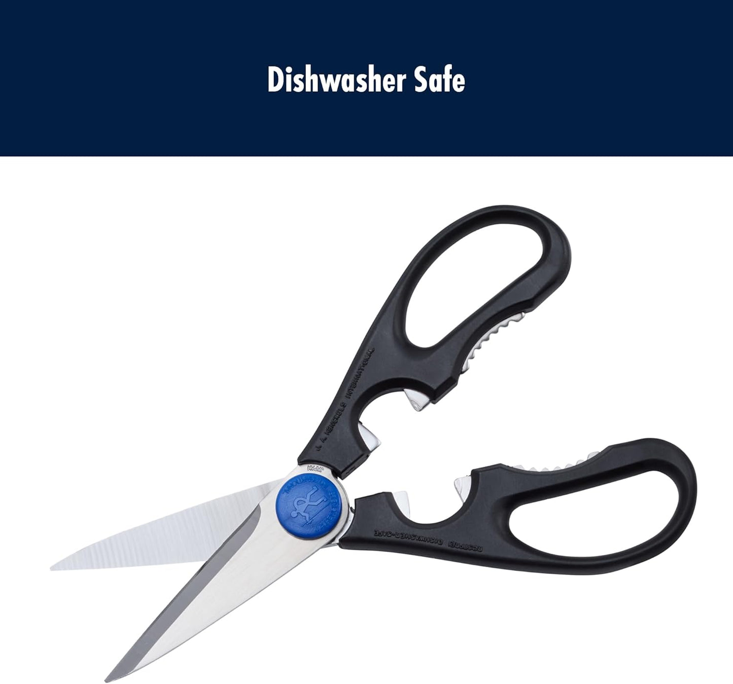 HENCKELS Kitchen Shears, Made in Japan, Kitchen Scissors, Multi-Purpose Scissors with Stainless Steel Blades, Built-In Bottle Opener & Soft Grip – Dishwasher Safe