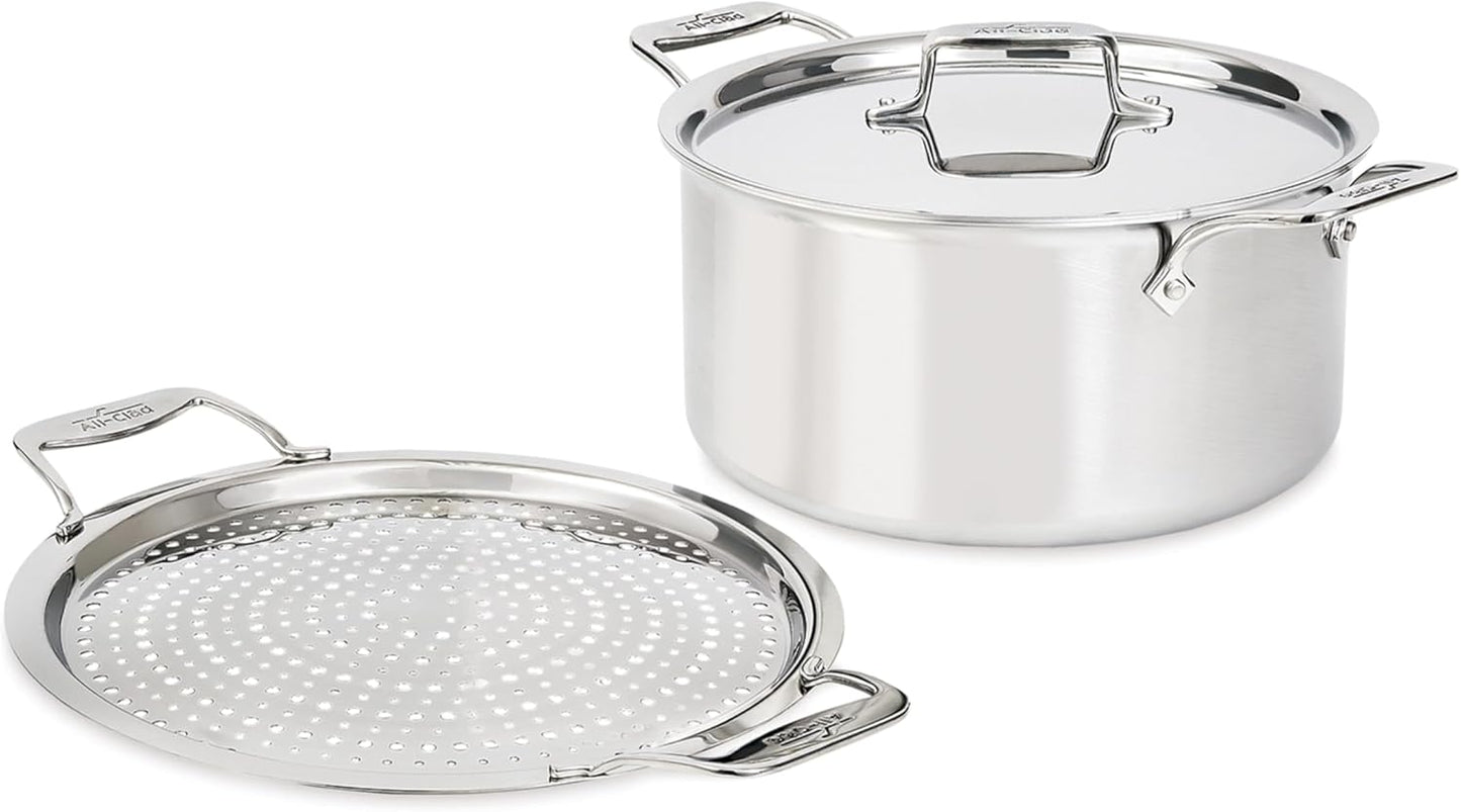 All-Clad Accessory, Stainless Steel Strain & Splatter Guard, 10.5-Inch, Easy, Mess-Free Straining, Multifunctional Design, Pots and Pans, Cookware, Kitchen Gadgets, Cooking Tools, Silver