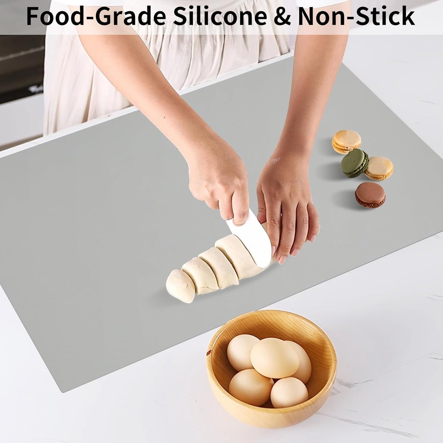 Silicone Mat Heat Resistant Mats for Countertop, Large Silicone Mats for Crafts Kitchen Counter Workbench Table protector, Size 36x24 inches Thick 2mm,Rolled Package,Light Blue
