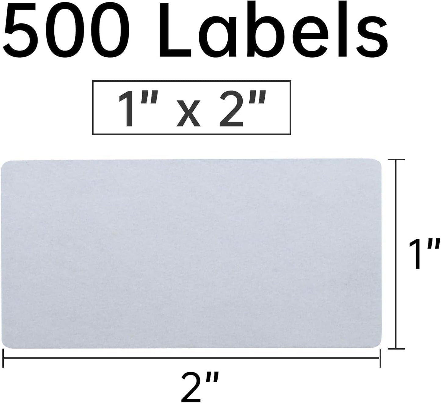 500 Blank Removable Freezer Labels 2.54cm x 5.08cm Waterproof and Oil Resistant Food Containers Jars Pantry Organizer(1 Rolle)