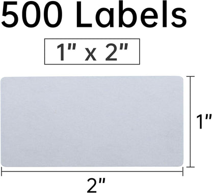 500 Blank Removable Freezer Labels 2.54cm x 5.08cm Waterproof and Oil Resistant Food Containers Jars Pantry Organizer(1 Rolle)