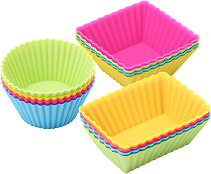 60PCS Silicone Lunch Box Dividers, Heavy-Duty Silicone Cupcake Liners for Muffin Cups, Reusable Kids' Lunch/Bento Box Accessories Set with Animal Forks, Food-Grade, BPA Free(20 Liners + 40 Picks)