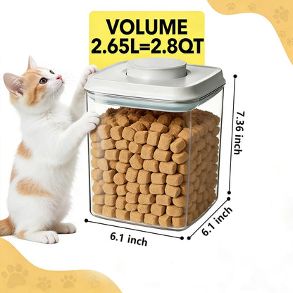 Ankou Dog Food Storage Container with 130ml Scoop – 4L/4.2qt Airtight Dog Food Container for Kibble & Treats, BPA-Free Cat Food Storage Container, Stackable Pop Lid Plastic Container with Lid